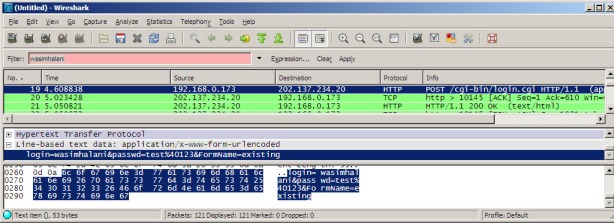 Rediffmail Plaintext credentails captured using wireshark